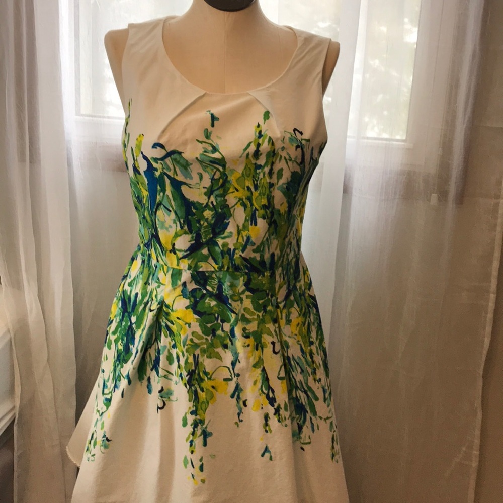 Studio One, summer dress with yellow sweater